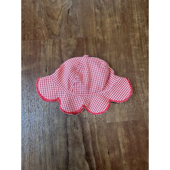 American Girl Bitty Baby Fun In The Sun Set - Overalls & Hat - Red Gingham - Picture 5 of 5